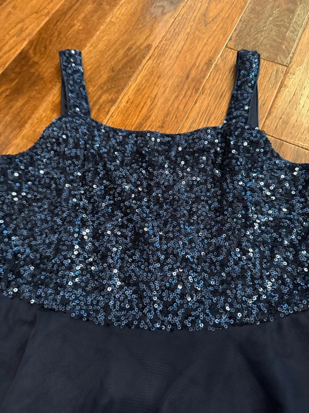Girls Navy Sequin Tulle Party Dress NWOT